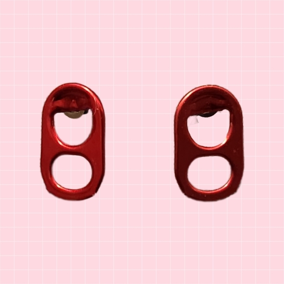 Handmade Jewelry - Red Soda Tab Earrings